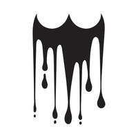 Paint drips black vector. Isolated on a white background design. vector