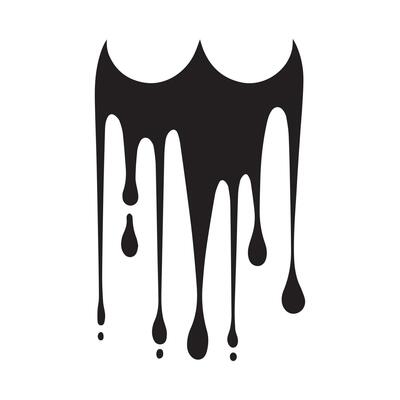 Paint drips black vector. Isolated on a white background design.