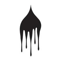 Paint drips black vector. Isolated on a white background design. vector