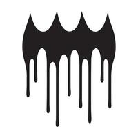 Paint drips black vector. Isolated on a white background design. vector