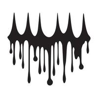 Paint drips black vector. Isolated on a white background design. vector