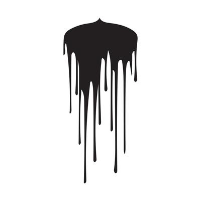 Paint drips black vector. Isolated on a white background design.