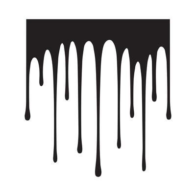 Paint drips black vector. Isolated on a white background design.