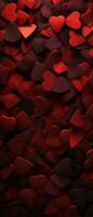 AI generated Cluster of red hearts emotive composition, highlighting depth and passion. AI generative. photo
