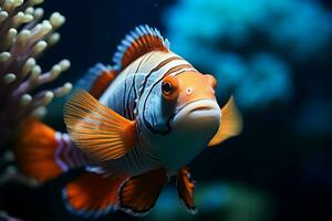 AI generated Sea elegance portrayed in a beautiful fish portrait underwater photo