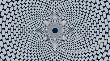 Abstract spiral dotted dark blue vortex background. vector