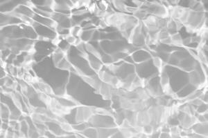 White water with ripples on the surface. Defocus blurred transparent white colored clear calm water surface texture with splashes and bubbles. Water waves with shining pattern texture background. photo