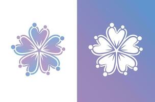 Flower symbol with color gradient vector