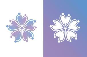 Flower symbol with color gradient vector