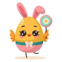 Easter egg with lollipop vector