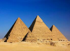 A beautiful picture of the pyramids in Giza, Egypt photo