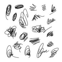 Hand drawn scribble set. Vector illustration isolated on white background.