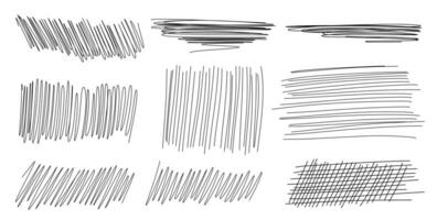 Hand drawn scribble set. Vector illustration isolated on white background.