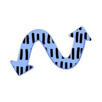 Textured scrabble arrow, cartoon, doodle marker playful arrow pointers set in trendy sketch style vector