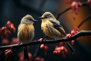 AI generated Feathered beauty a bird posing gracefully on a tree branch photo