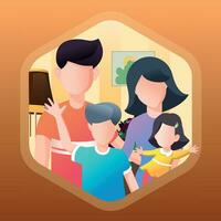 Illustration of a happy family vector