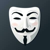 Mask of Vendetta, symbol of the anonymous movement. Vector illustration of an anonymous mask