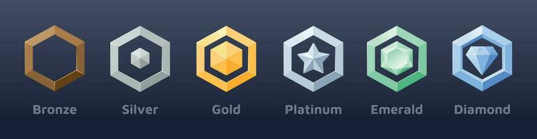 Game rank icon. Rank evolution design vector