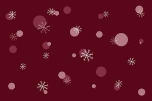 Vector hand drawn flat design dark red background with snowflakes