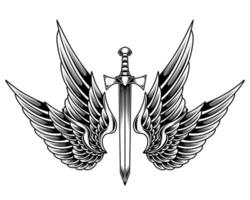sword with wings vector