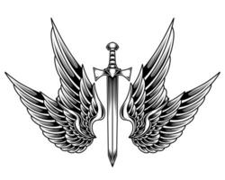 sword with wings vector