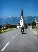 Travelling of bikers photo