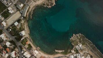 Bird eye view of a coastal city photo