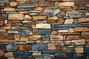 AI generated Stone walls Vivid patterns and textures create captivating architectural aesthetics photo