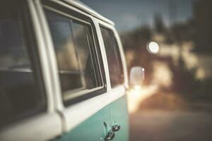 Cute old-fashioned campervan photo