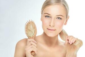 Woman with a beautiful healthy hair photo