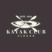 kayac logo canoa paleta salvaje aventuras río diseño vector ilustración Clásico estilo