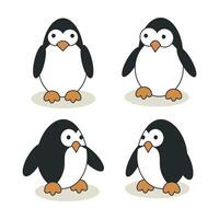 linda grasa pingüino dibujos animados vector ilustración