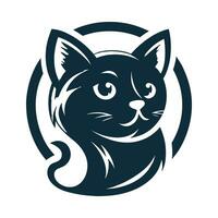 gratis vector linda gato mascota logo diseño