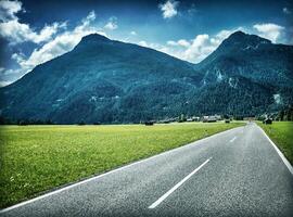 Speed highway near mountains photo