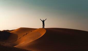 Happy Man in Desert photo