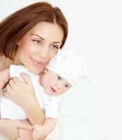 Newborn healthy infant with mom photo