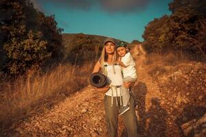 Mother with son having fun photo