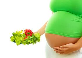 Fresh salad for pregnant woman photo