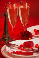 romántico cena en París foto