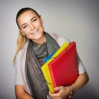 Beautiful schoolgirl portrait photo