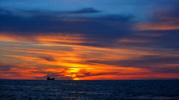 Beautiful sunset over sea photo