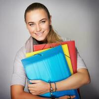 Beautiful schoolgirl portrait photo