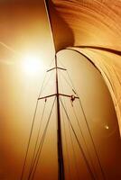 Sail fluttering in the wind photo