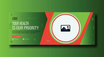 Medical health care cover and banner template vector design