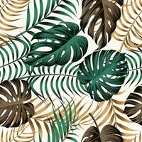 Floral seamless pattern with leaves. tropical background vector