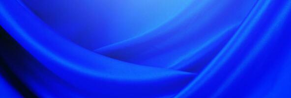 Blue wavy satin banner background photo