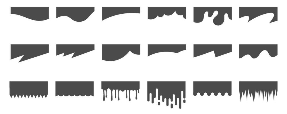 Border shape for website design. Vector banner header and separator. Background section and frame template. Abstract curve top headline