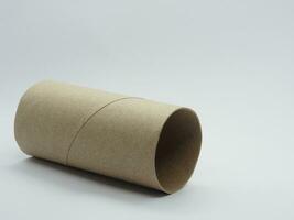 toilet paper core isolate on background photo