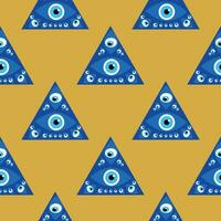 Evil eye magic seamless pattern. Symbol of protection, Turkish souvenir vector