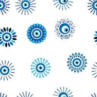 Evil eye Heavenly seamless pattern with suns, moons, stars, palms. For textiles, souvenirs, household goods. vector